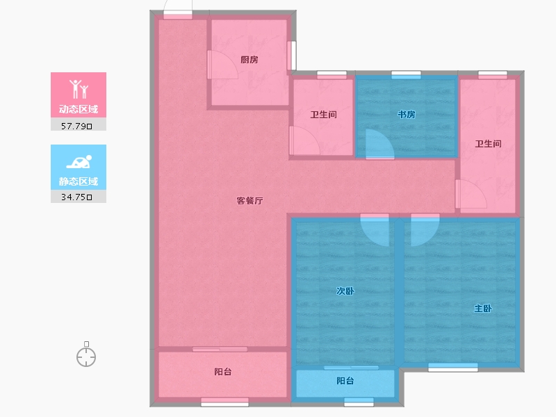 浙江省-杭州市-中国铁建江南国际城-82.63-户型库-动静分区