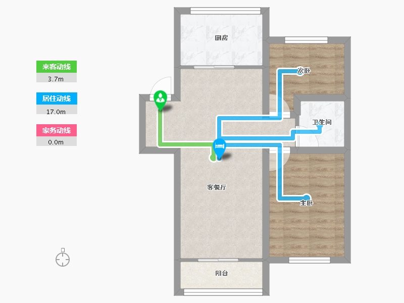 浙江省-杭州市-春天花园-54.92-户型库-动静线