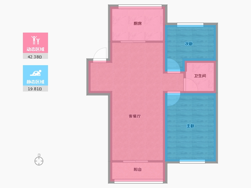 浙江省-杭州市-春天花园-54.92-户型库-动静分区