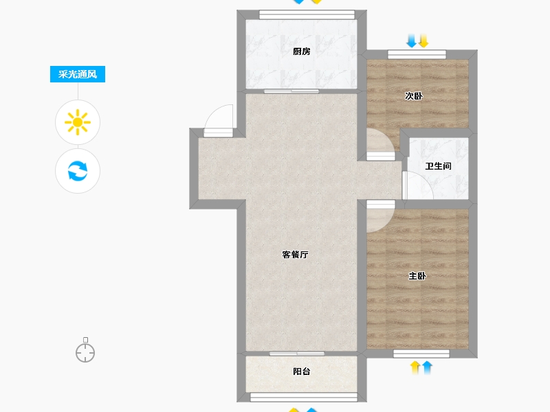 浙江省-杭州市-春天花园-54.92-户型库-采光通风