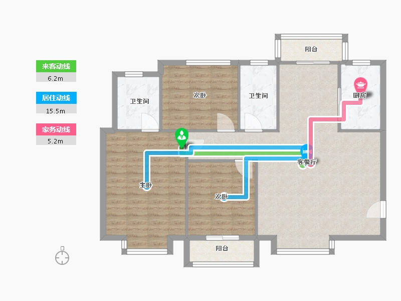 陕西省-西安市-隆源国际城-99.20-户型库-动静线