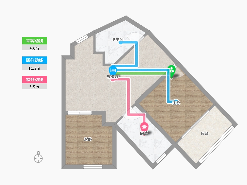 浙江省-杭州市-东新园新湖苑-60.09-户型库-动静线