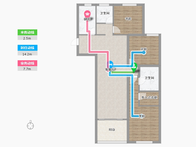 浙江省-杭州市-绿都御景蓝湾(公寓住宅)-99.40-户型库-动静线