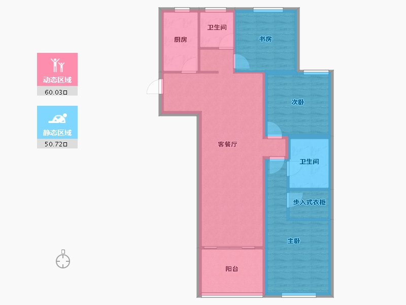 浙江省-杭州市-绿都御景蓝湾(公寓住宅)-99.40-户型库-动静分区