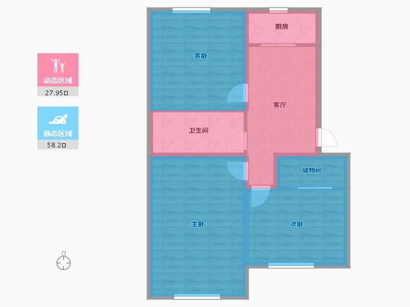 浙江省-杭州市-庆春苑-77.28-户型库-动静分区