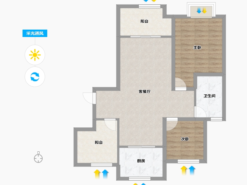 江苏省-常州市-弘阳上城-78.07-户型库-采光通风