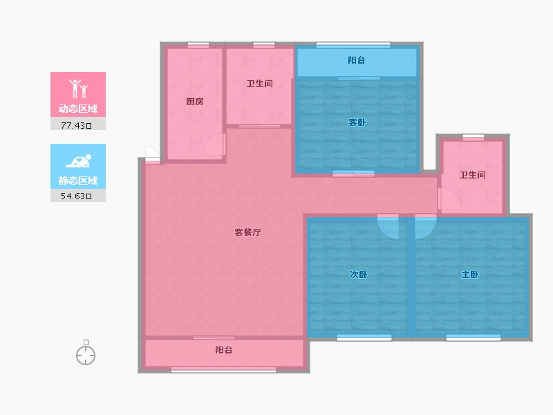 浙江省-杭州市-阮家居-119.33-户型库-动静分区