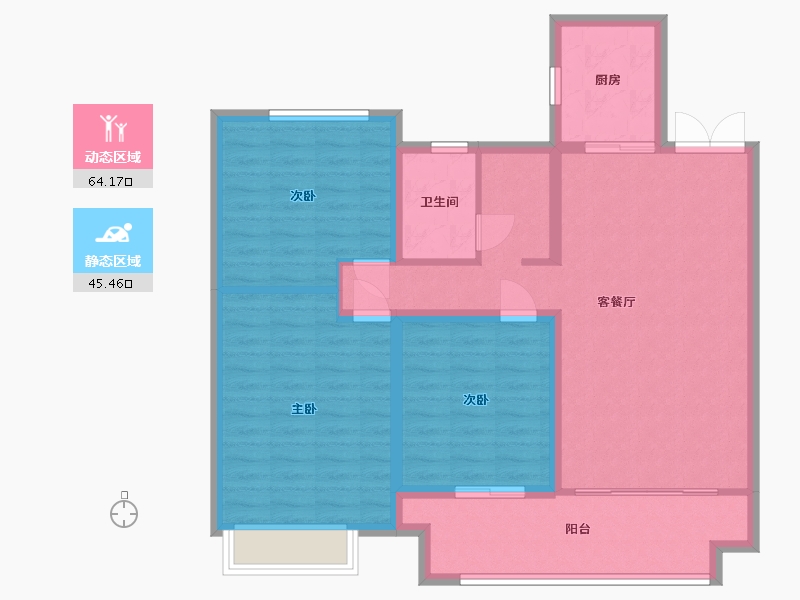 河南省-信阳市-柳岸春风-98.58-户型库-动静分区