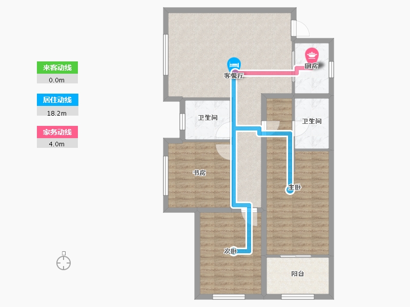 浙江省-杭州市-绿都御景蓝湾(公寓住宅)-92.26-户型库-动静线