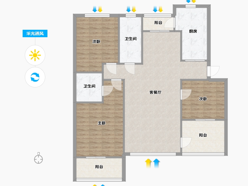 云南省-昆明市-星汇园-114.00-户型库-采光通风