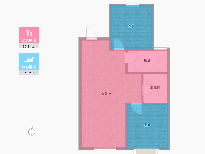 黑龙江省-哈尔滨市-融创城领域-72.00-户型库-动静分区