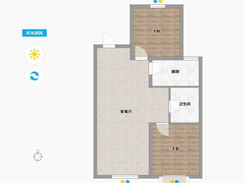 黑龙江省-哈尔滨市-融创城领域-72.00-户型库-采光通风