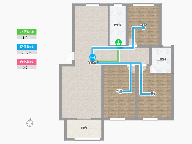 浙江省-杭州市-金域兰庭-108.51-户型库-动静线