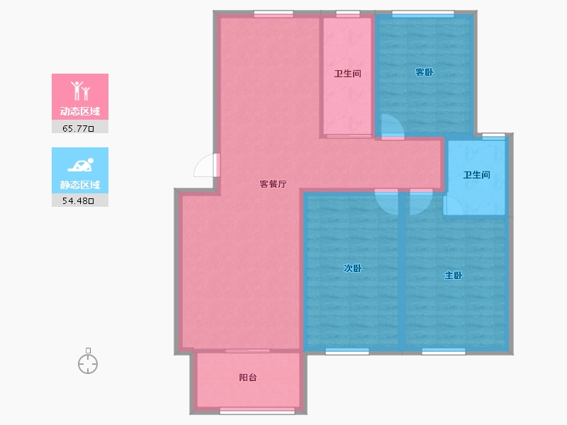 浙江省-杭州市-金域兰庭-108.51-户型库-动静分区