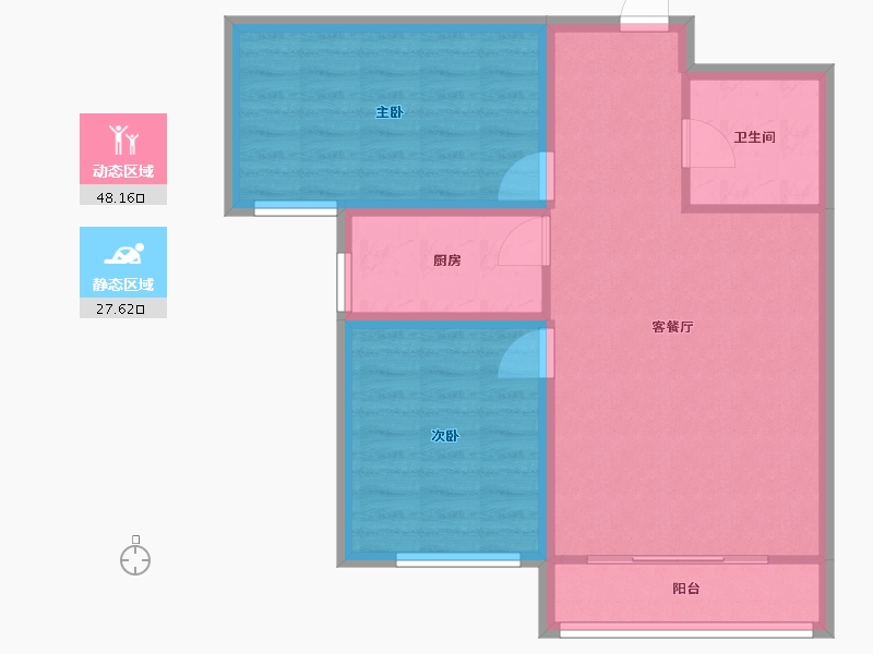 甘肃省-兰州市-重邦康城小区-68.05-户型库-动静分区