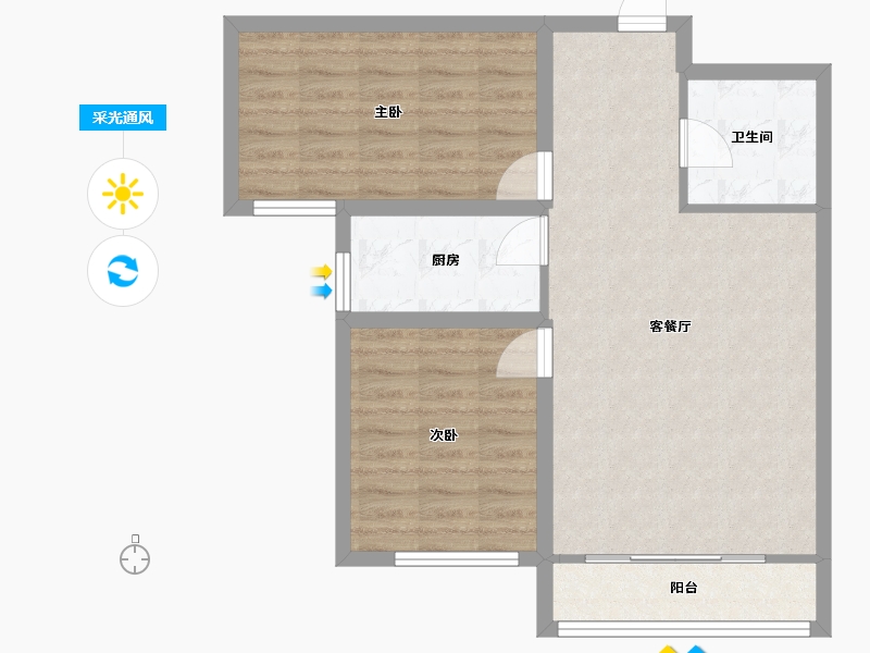 甘肃省-兰州市-重邦康城小区-68.05-户型库-采光通风