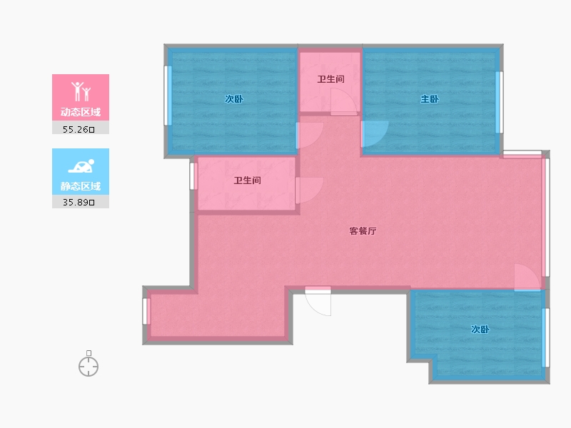 黑龙江省-哈尔滨市-哈西骏赫城-115.19-户型库-动静分区