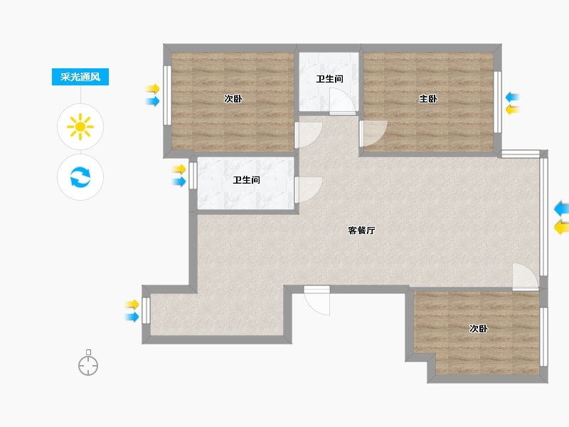 黑龙江省-哈尔滨市-哈西骏赫城-115.19-户型库-采光通风