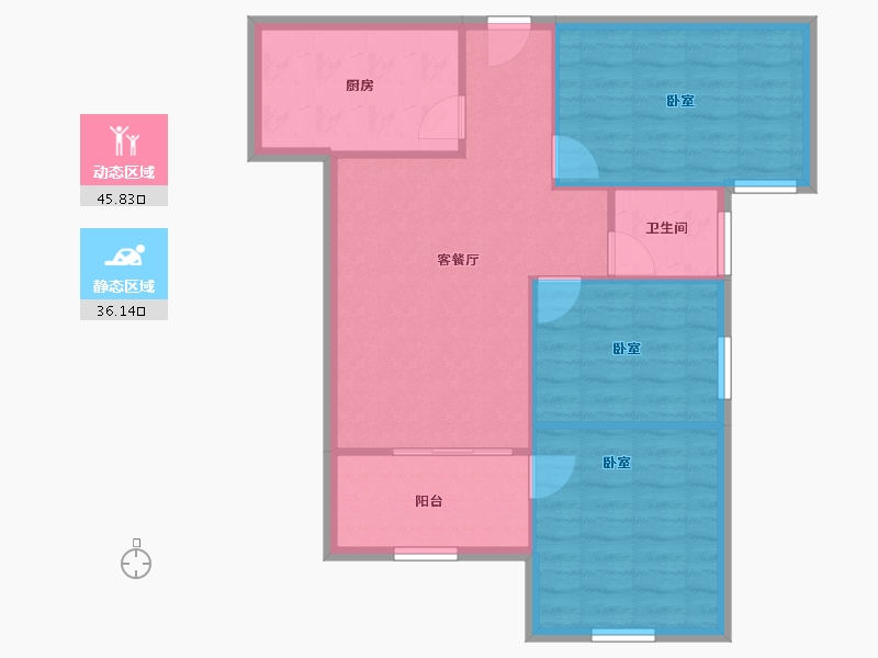 陕西省-咸阳市-金科世界城-74.68-户型库-动静分区