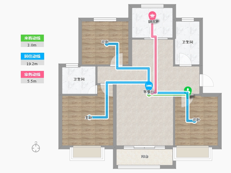 辽宁省-阜新市-日月明园-92.00-户型库-动静线