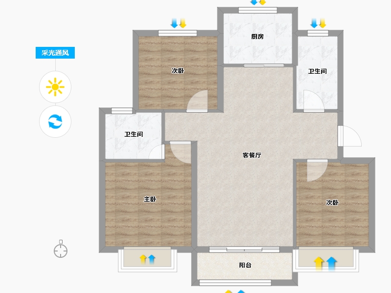 辽宁省-阜新市-日月明园-92.00-户型库-采光通风