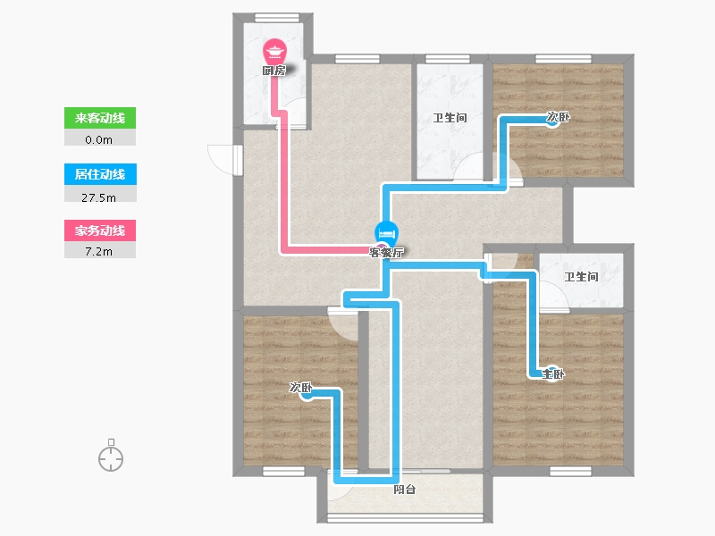 浙江省-杭州市-昆仑红苹果-98.80-户型库-动静线