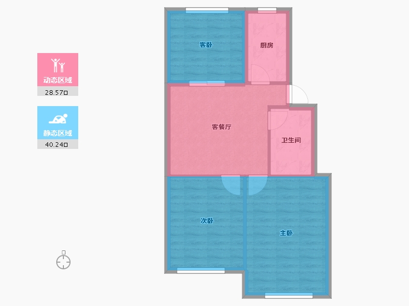 浙江省-杭州市-庆春苑-62.13-户型库-动静分区