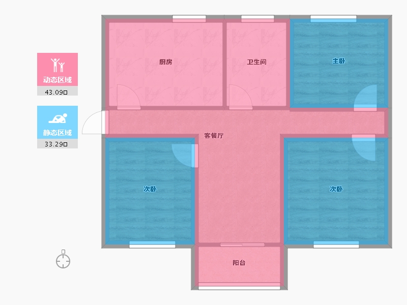 浙江省-杭州市-育才西苑-67.15-户型库-动静分区