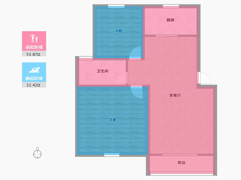 浙江省-杭州市-春天花园-77.80-户型库-动静分区