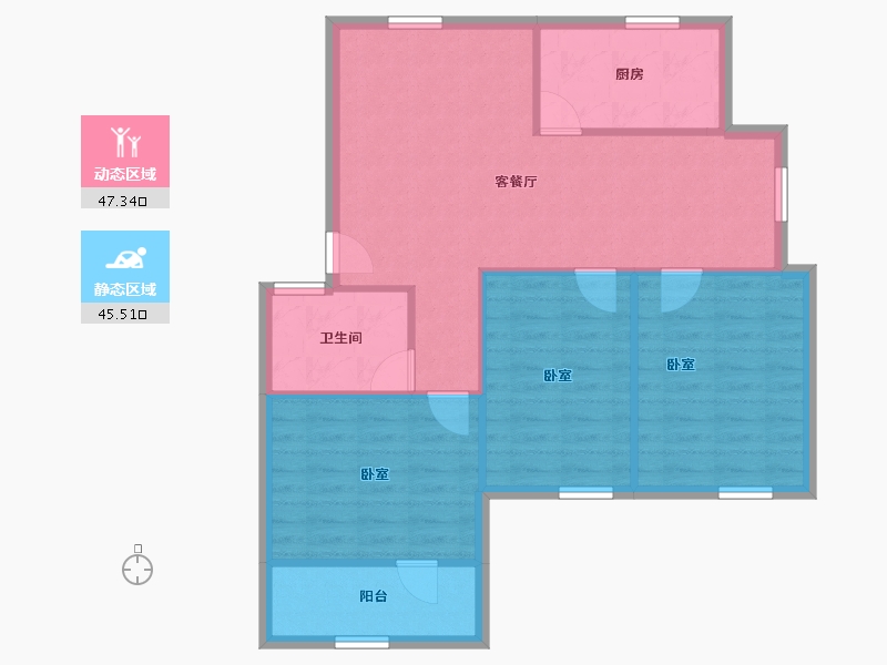 福建省-厦门市-沧一小区-84.77-户型库-动静分区