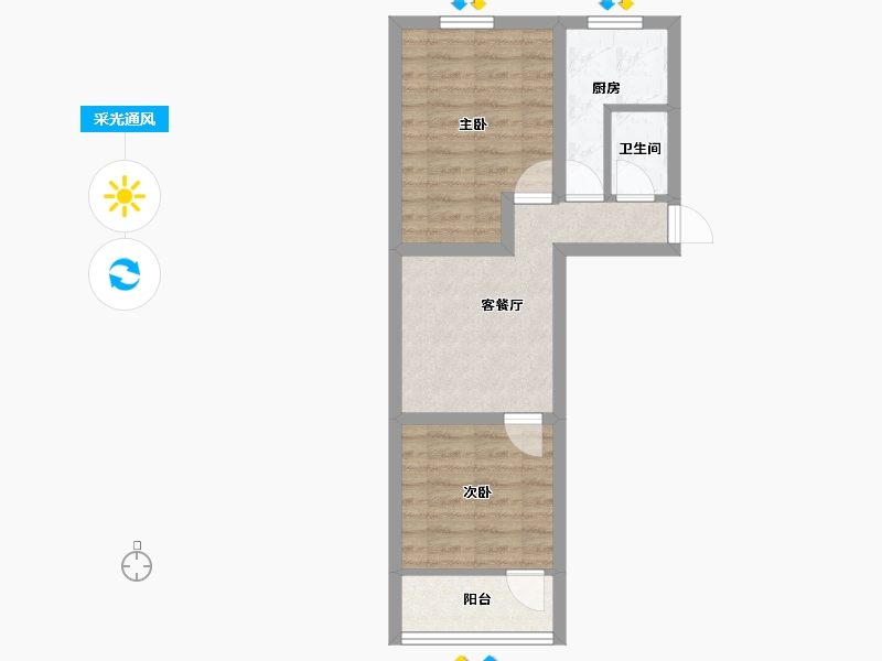 浙江省-杭州市-环西新村-46.08-户型库-采光通风