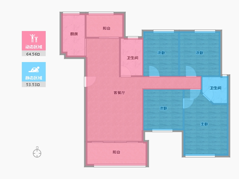 湖南省-常德市-华电新城-108.00-户型库-动静分区