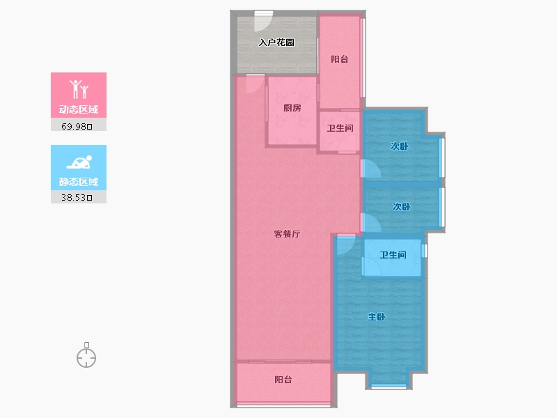 四川省-成都市-温哥华南苑-106.07-户型库-动静分区