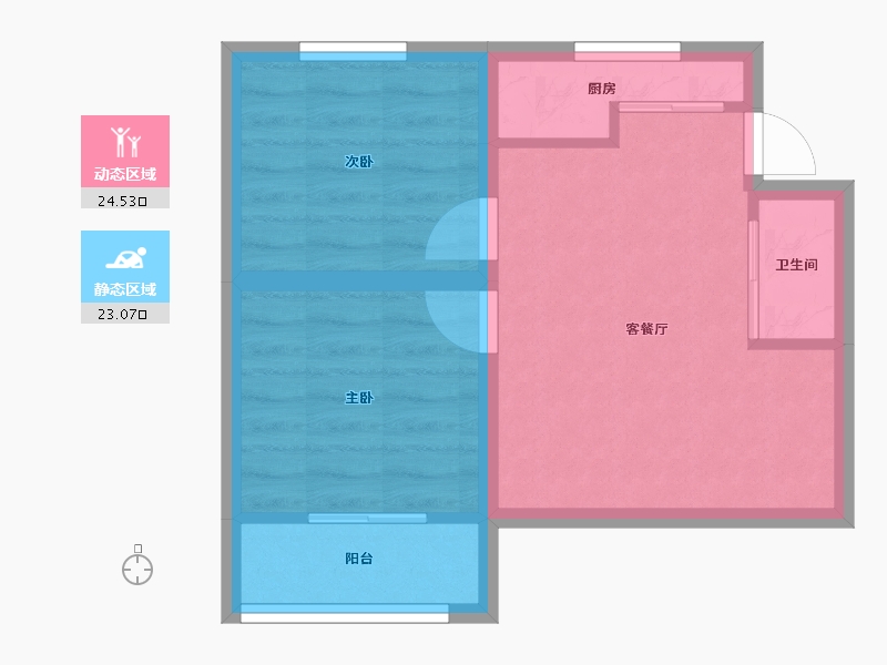 浙江省-杭州市-环西新村-42.00-户型库-动静分区