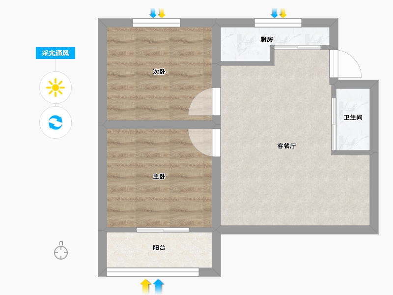 浙江省-杭州市-环西新村-42.00-户型库-采光通风