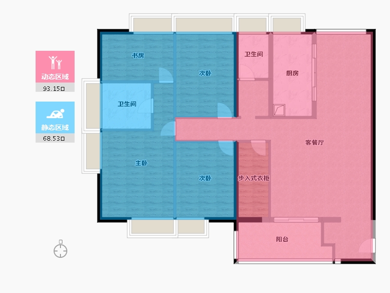 浙江省-金华市-信合苑-东楼-170.00-户型库-动静分区