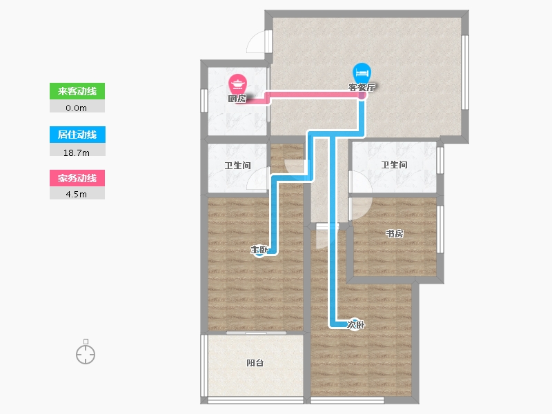 浙江省-杭州市-绿都御景蓝湾(公寓住宅)-92.43-户型库-动静线