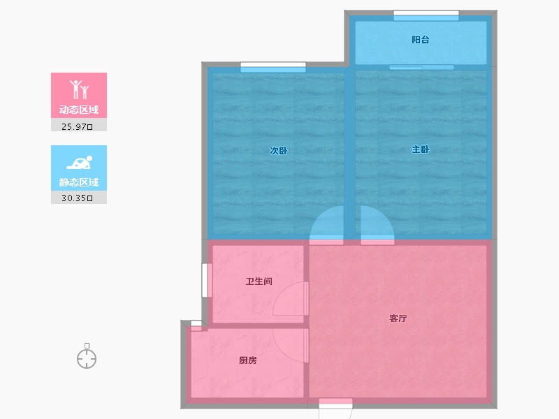 浙江省-杭州市-紫玉公馆-50.01-户型库-动静分区