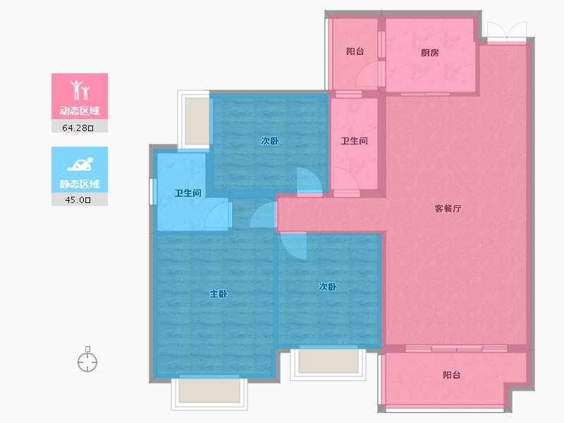 贵州省-黔南布依族苗族自治州-龙城国际-97.60-户型库-动静分区