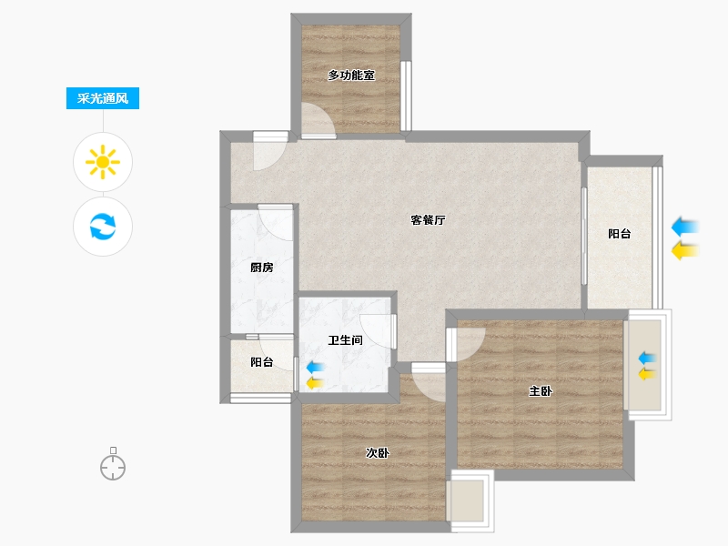 四川省-成都市-温哥华南苑-71.67-户型库-采光通风