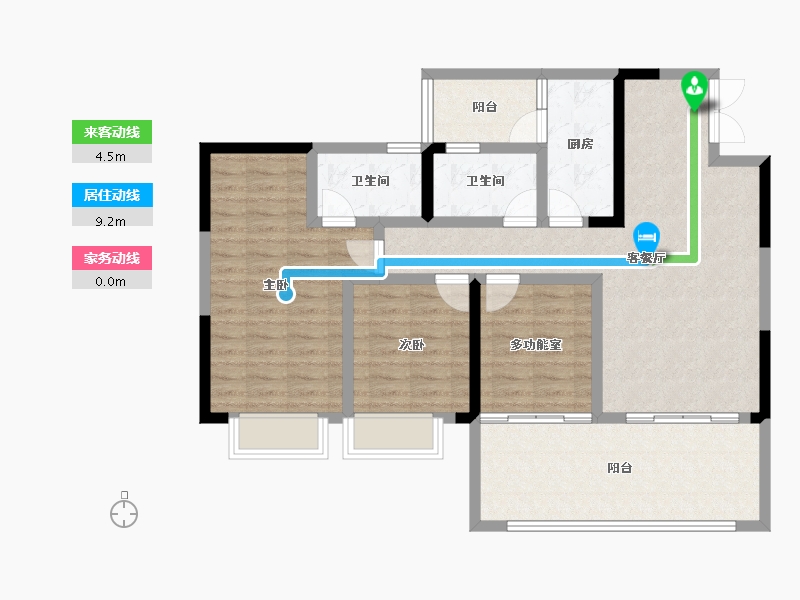 贵州省-贵阳市-中环国际-100.20-户型库-动静线