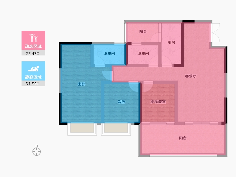 贵州省-贵阳市-中环国际-100.20-户型库-动静分区