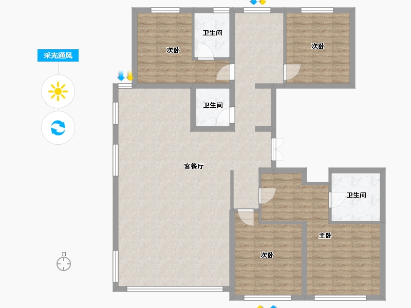 河北省-保定市-尚玉园-135.93-户型库-采光通风