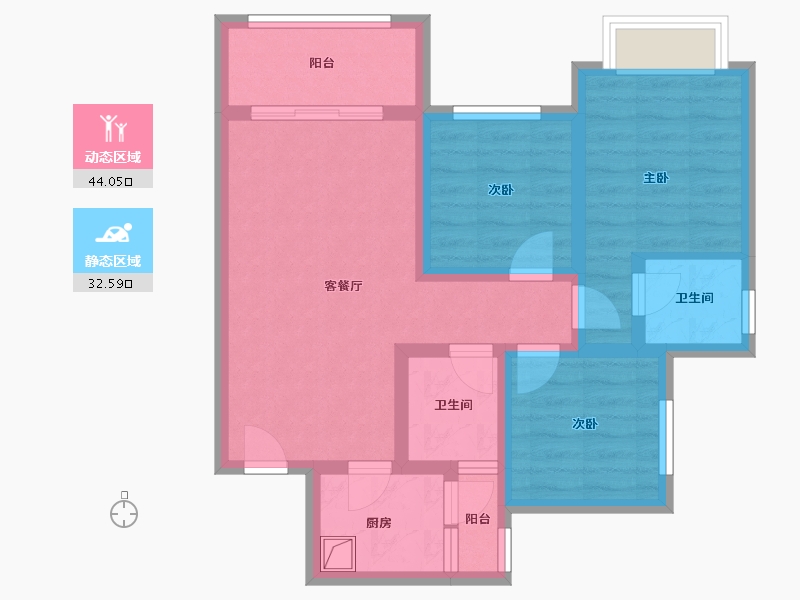 重庆-重庆市-金科御景江湾-71.20-户型库-动静分区