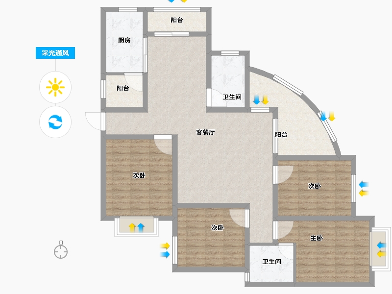 江西省-吉安市-吉福苑小区-124.20-户型库-采光通风