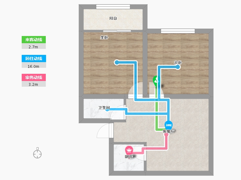 浙江省-杭州市-盛世嘉园(公寓住宅)-46.25-户型库-动静线