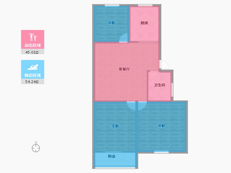 浙江省-杭州市-庆春苑-89.67-户型库-动静分区