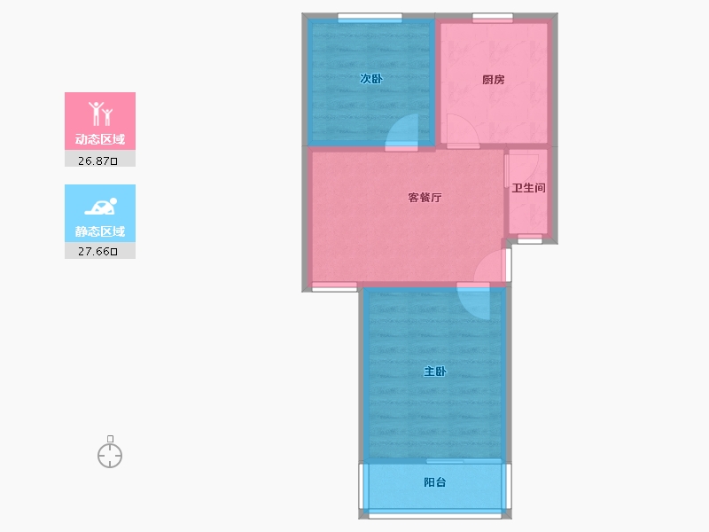 安徽省-合肥市-蜀南庭苑(南新庄社区北区)-48.26-户型库-动静分区