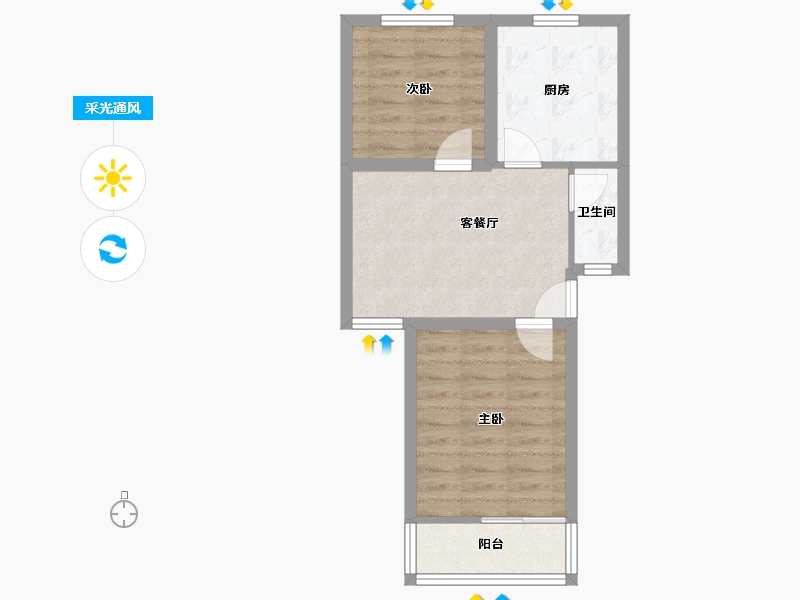 安徽省-合肥市-蜀南庭苑(南新庄社区北区)-48.26-户型库-采光通风