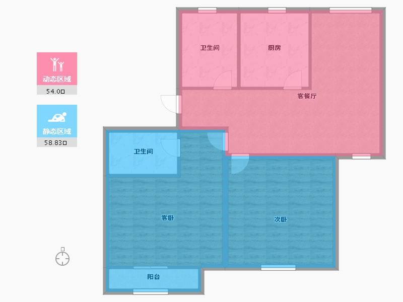 浙江省-杭州市-盛世嘉园(公寓住宅)-102.64-户型库-动静分区